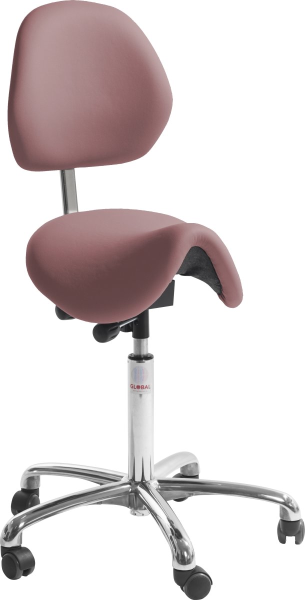 Dalton Sadelstol, Rosa, Konstläd./60-79cm/Ryggstöd