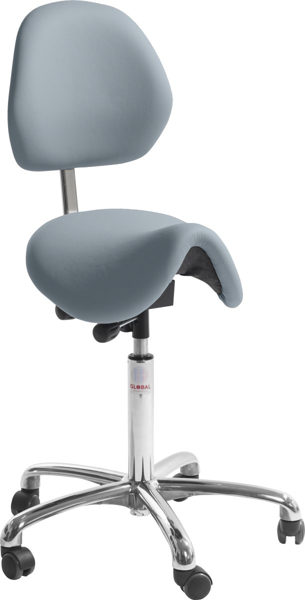Dalton Sadelstol/Ljusblå/PU-läder/60-79cm/Ryggstöd