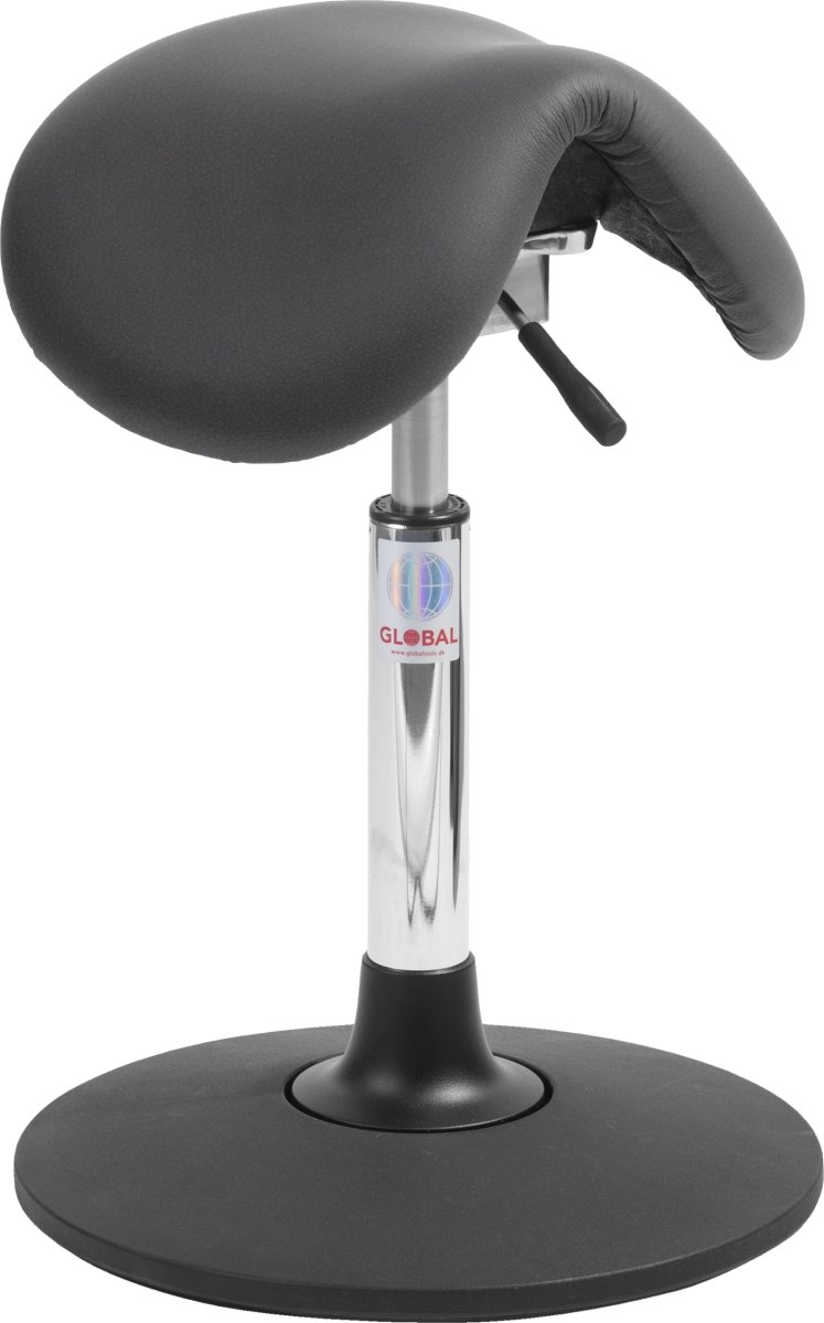 Dalton Sadelstol, Svart, konstläder, 53-72cm, Sway