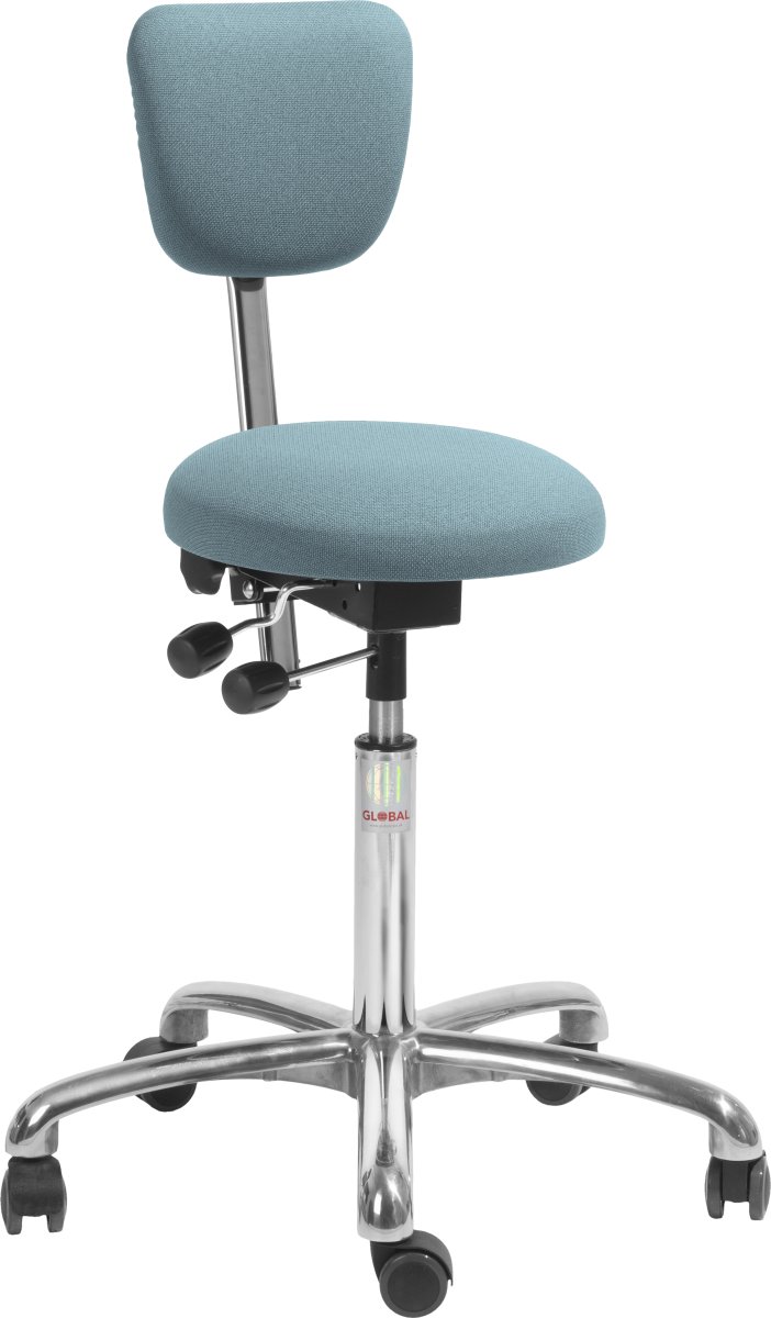 PAS Klinikstol, Blågrå, Tyg, 60-79 cm, Ryggstöd