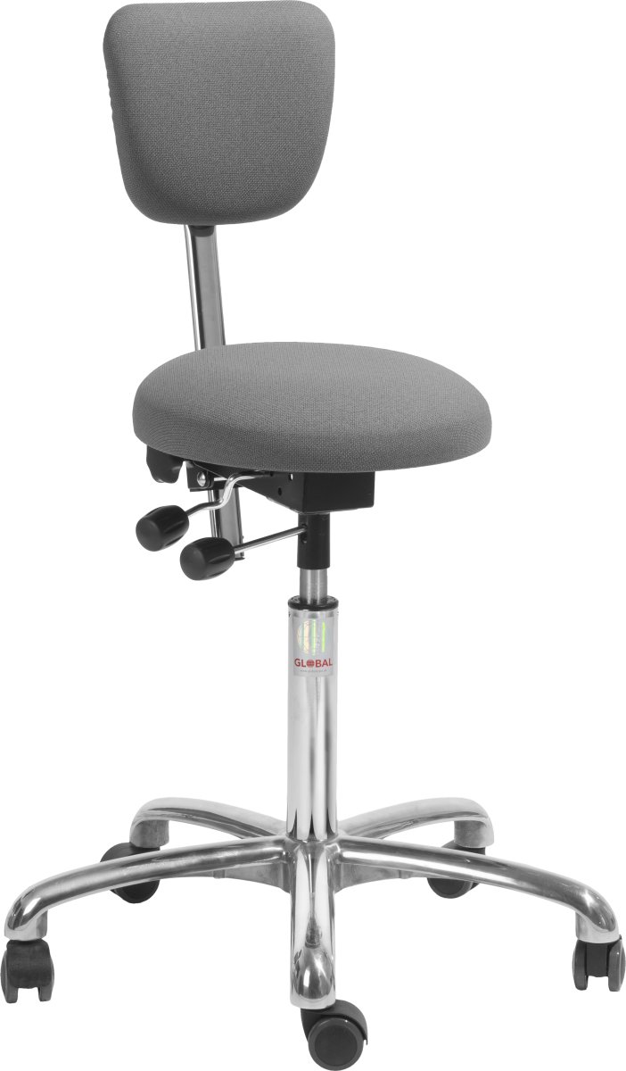 PAS Klinikstol, Grå, Tyg, 60-79 cm, Ryggstöd