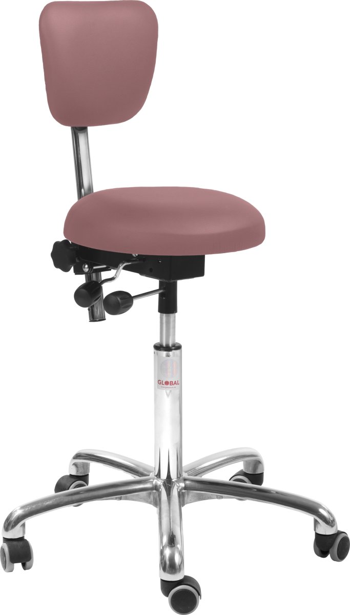 PAS Klinikstol, Rosa, konstläder, 60-79cm/Ryggstöd