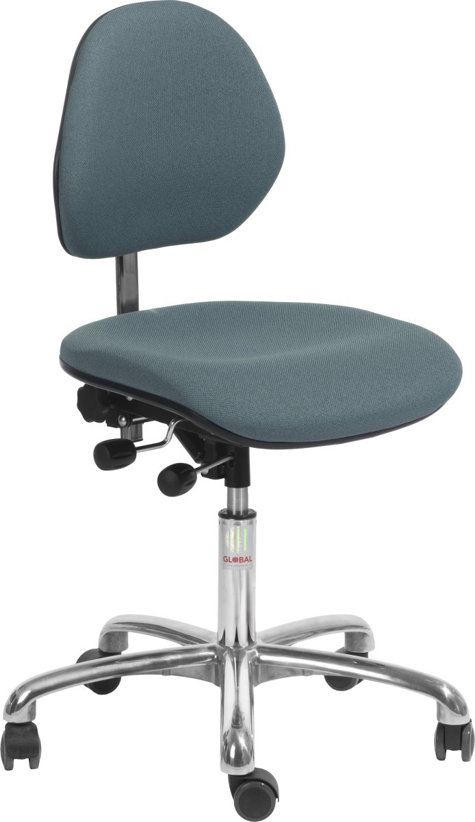 Office Arbetsstol m/låg rygg, Blågrå, Tyg, 44-56cm