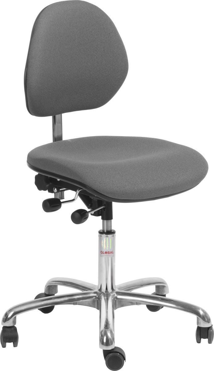 Office Arbetsstol med låg rygg, Grå, Tyg, 44-56 cm