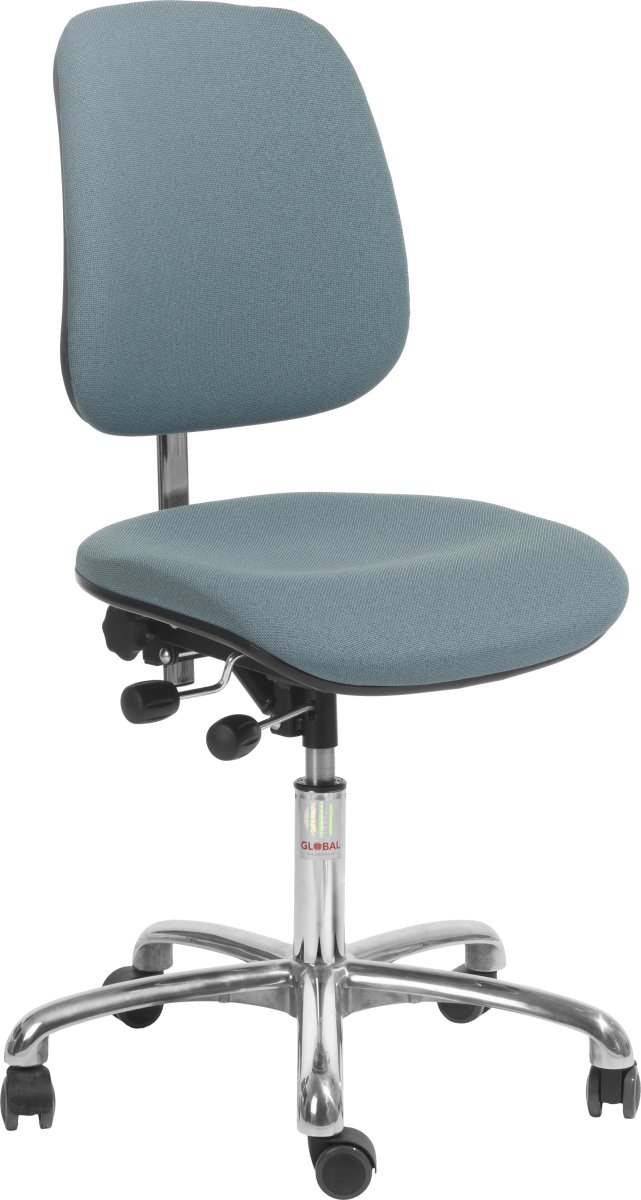 Kontorsarbetsstol m/hög rygg, Blågrå, Tyg, 44-56cm