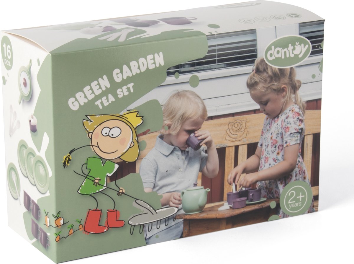 Dantoy Green Garden teservis, 16 delar, L29 cm