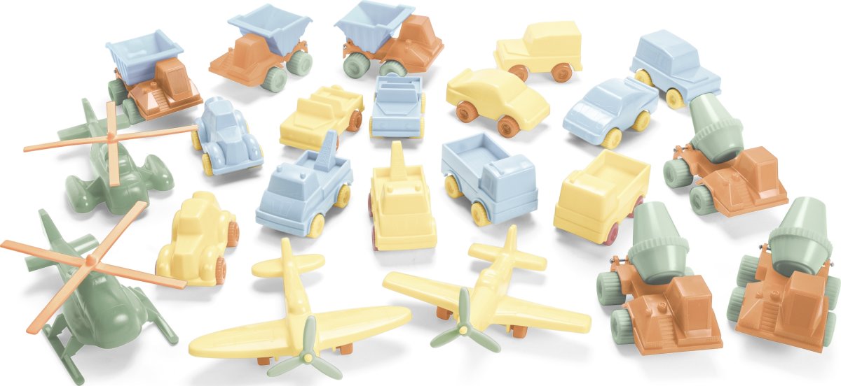 Dantoy Pastel återvunna bilar och flygplan, 20 st.