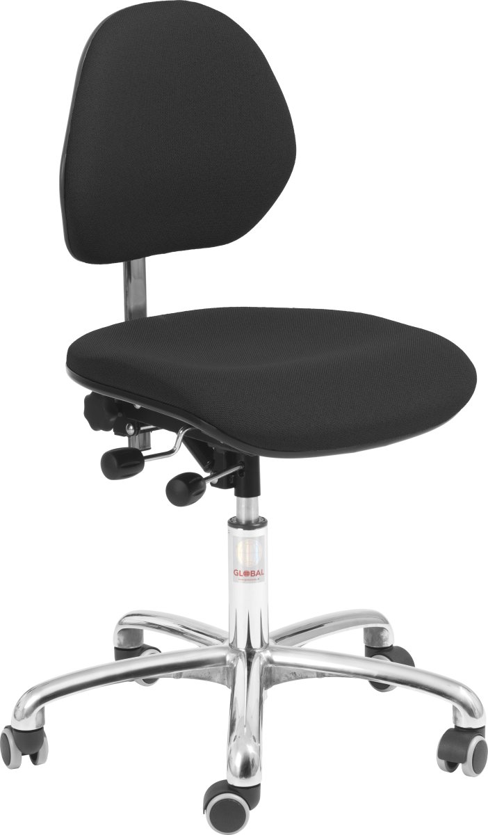 Office Arbetsstol m. låg rygg, Svart, Tyg, 44-56cm