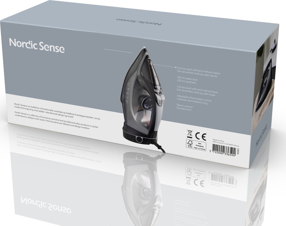 Nordic Sense sladdlöst ångstrykjärn 2400 Watt