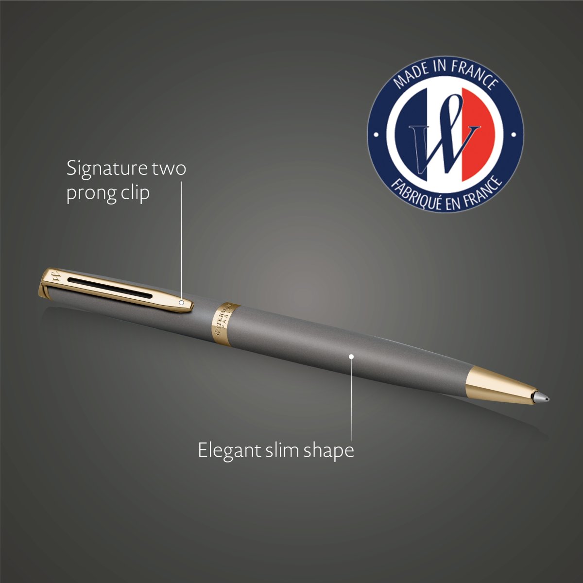 Waterman Hemisphere Stengrå kulspetspenna | M