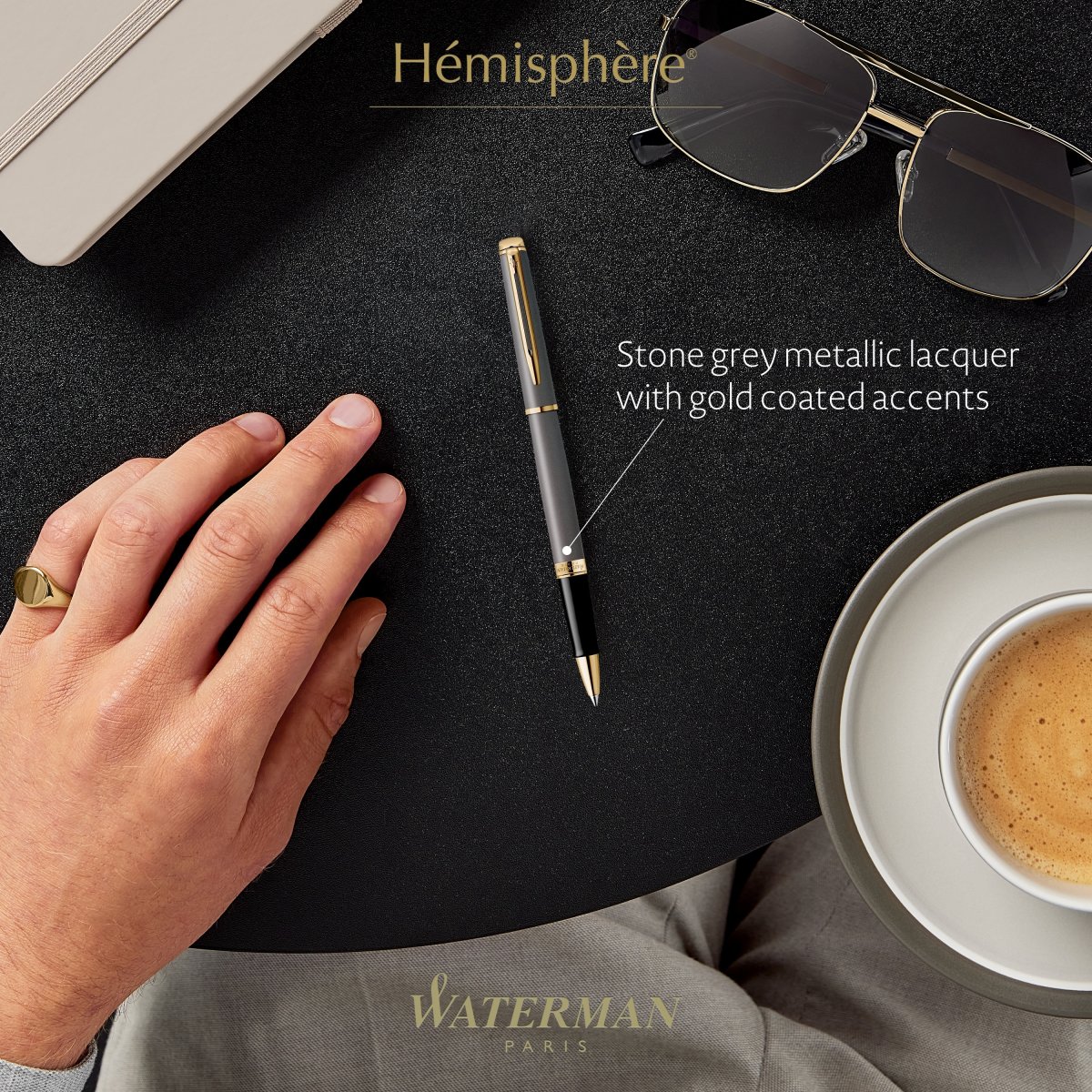 Waterman Hemisphere Stone Grey Rollerball | F