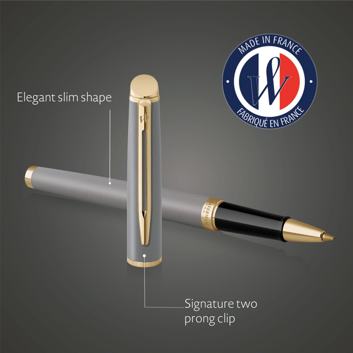 Waterman Hemisphere Stone Grey Rollerball | F