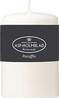Blockljus, paraffin, 5,8x9 cm, vit