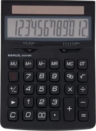 Maul Eco 850 Miniräknare med solceller, svart