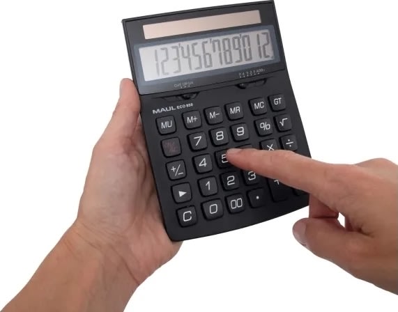 Maul Eco 850 Miniräknare med solceller, svart