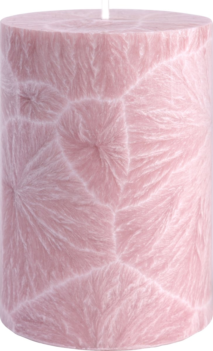 Blockljus, Shea-stearin, 6,7x10 cm, Rosa