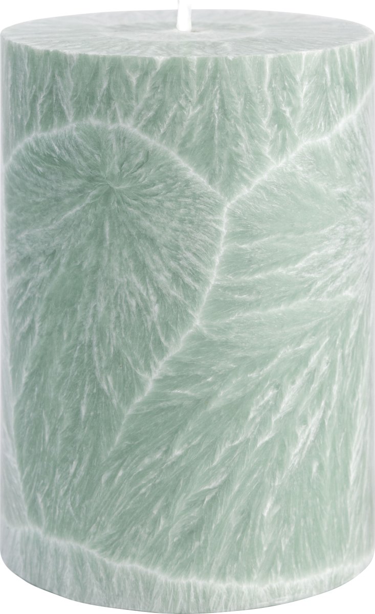 Blockljus, Shea-stearin, 6,7x10 cm, Dov grön
