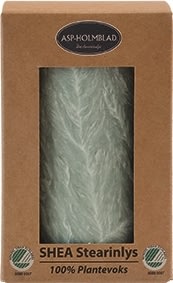 Blockljus, Shea-stearin, 6,7x10 cm, Dov grön