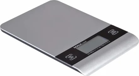 Maul 1635095 elektronisk pappersvikt, 5 kg, silver