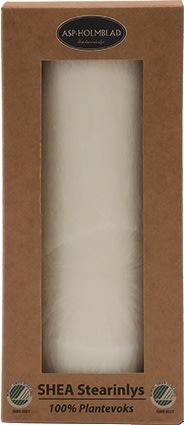 Blockljus, Shea-stearin, 6,7x15 cm, Vit