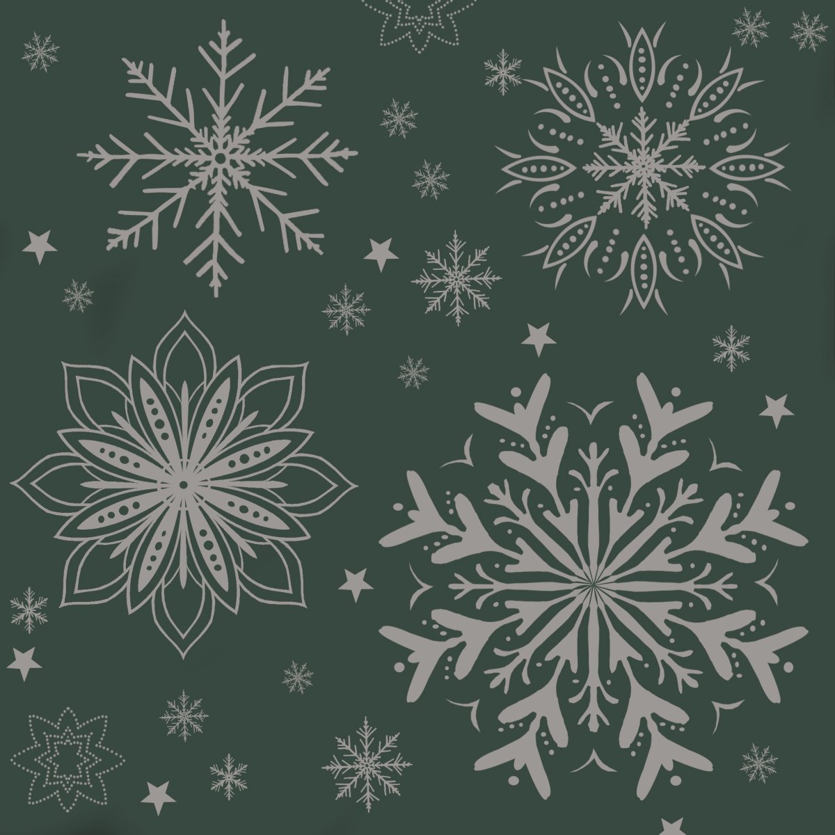 Julservett, Snöflinga grön/guld, 33x33cm, 20 st.