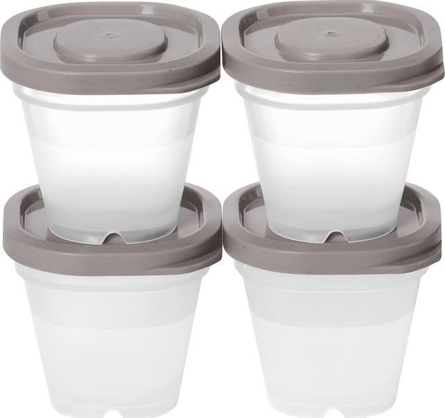 Förvaringslåda Sustain, gråbrun, 0,5 dl, 4 st.