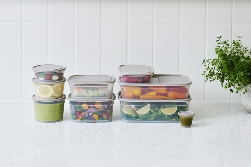 Förvaringslåda Sustain, gråbrun, 0,5 dl, 4 st.