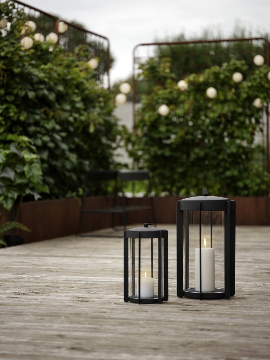 Zone Firefly Lykta, med glas, H35 cm, svart stål