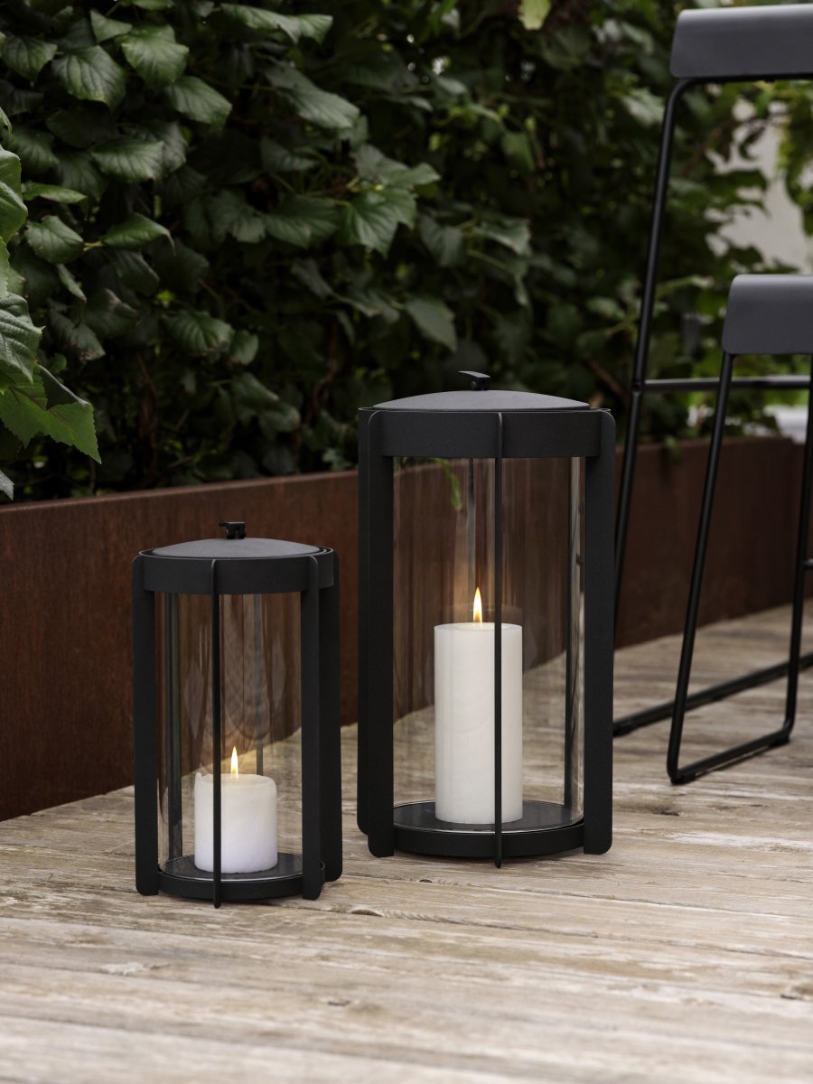 Zone Firefly Lykta, med glas, H35 cm, svart stål