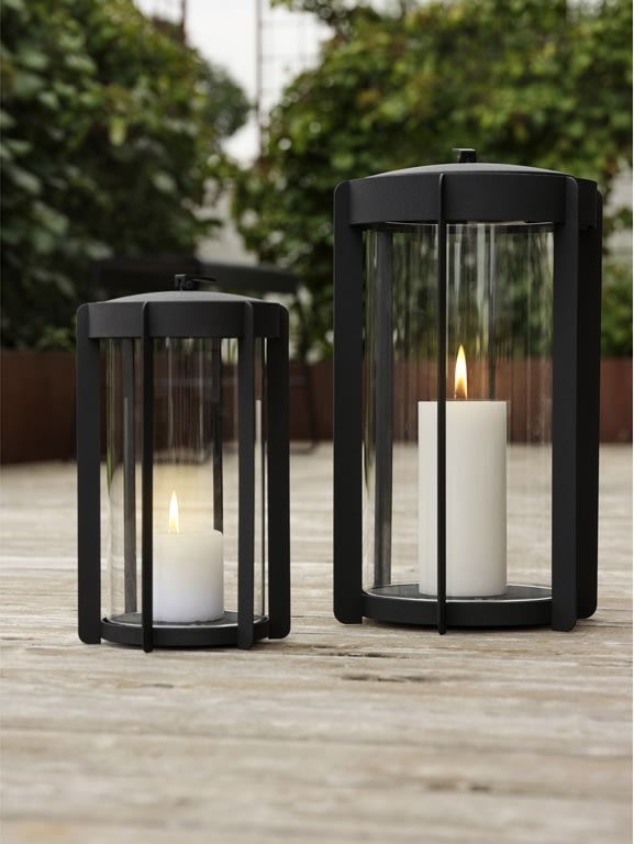 Zone Firefly Lykta, med glas, H25 cm, svart stål