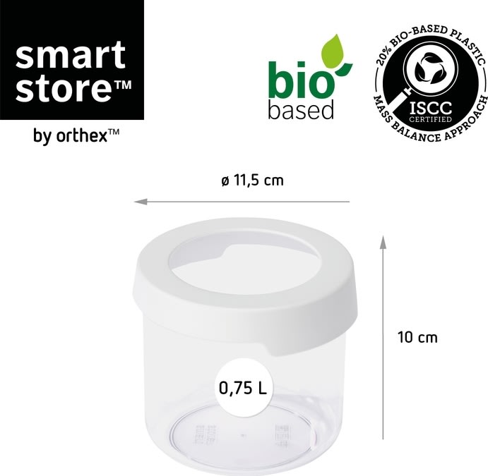 Förvaringslåda Vision med skruvlock, rund, 0,75 L
