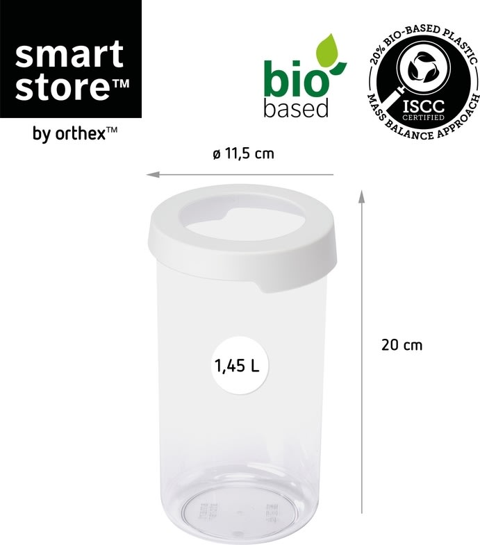 Förvaringslåda Vision, med skruvlock, rund, 1,45 L