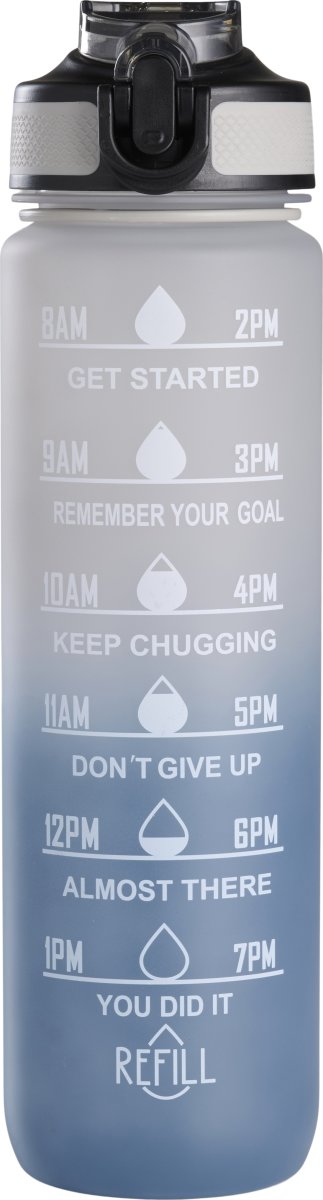 Day motivations vattenflaska, 900 ml, blå/grå
