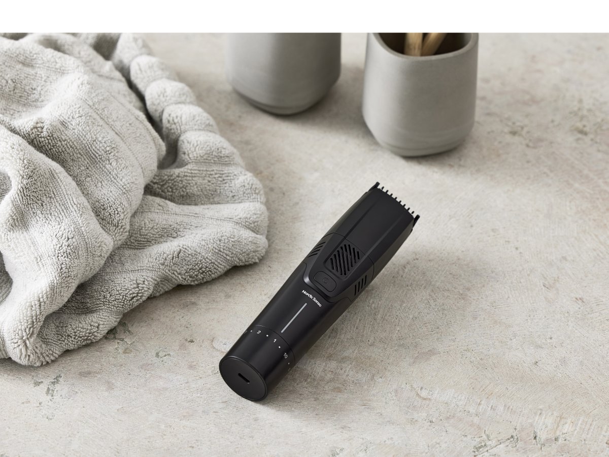 Nordic Sense Skäggtrimmer med sug, svart