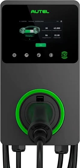 Autel MaxiCharger med kabel 22KW LCD, 4G, mörkgrå