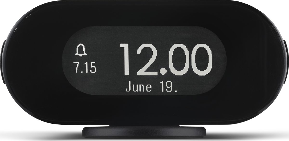 Jacob Jensen väckarklocka, 11,5 x2,3x5,5cm, svart