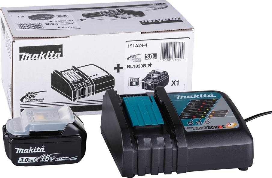 Makita batteripaket 1 X BL1830B + 1 X DC18RC