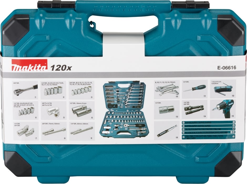 Makita hylsnyckelsats 120 delar