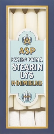 ASP-Holmblad Kronljus 2,3x19cm vit, 4st, m/spett