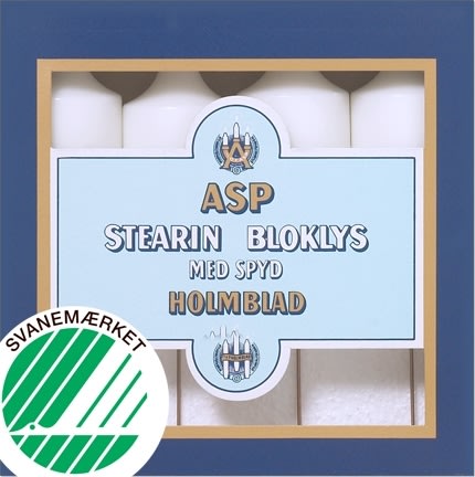 ASP-Holmblad Blockljus 3,8x11cm, vit, 4st, m/spett