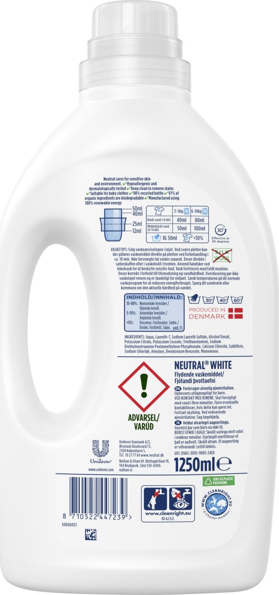 Neutralt flytande tvättmedel | White | 1 l
