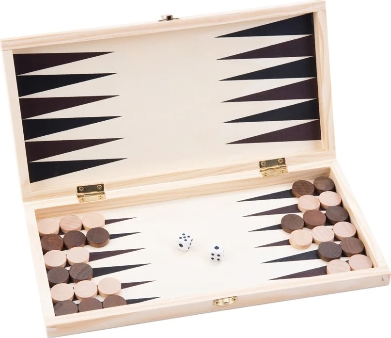 Brädspel Schack/Backgammon 29x29 cm, Fällbart