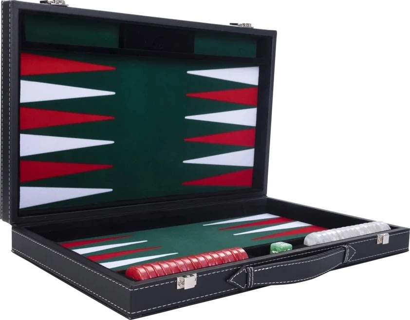 Brädspel Backgammon Set 38x23 cm, Hopfällbart