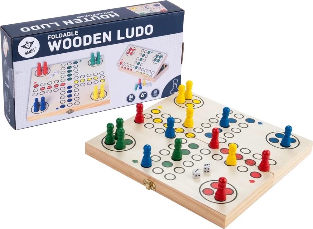 Brädspel Ludo 30x30 cm, Vikbart
