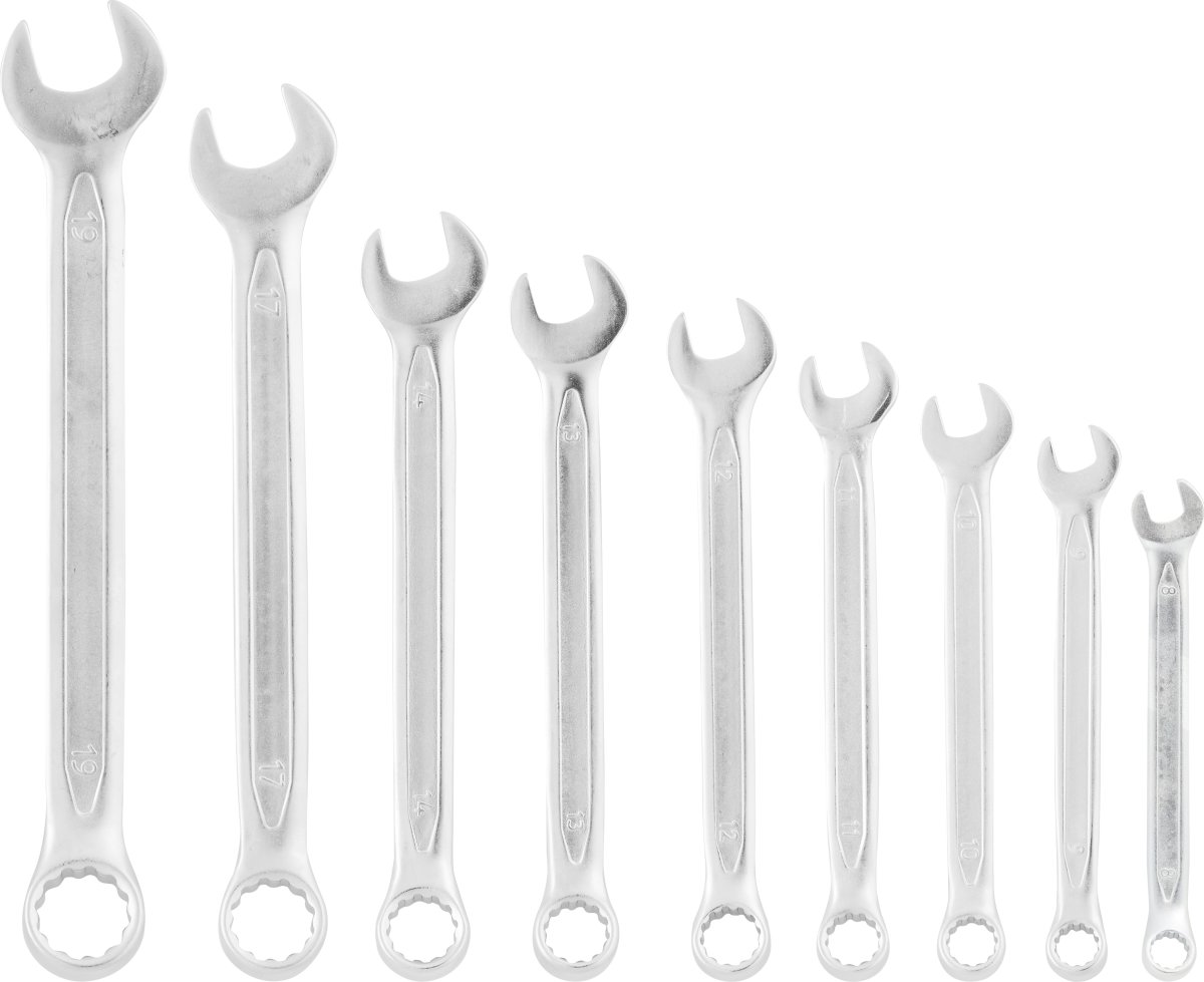 Probuilder ringgaffelnyckelsats, 8 delar