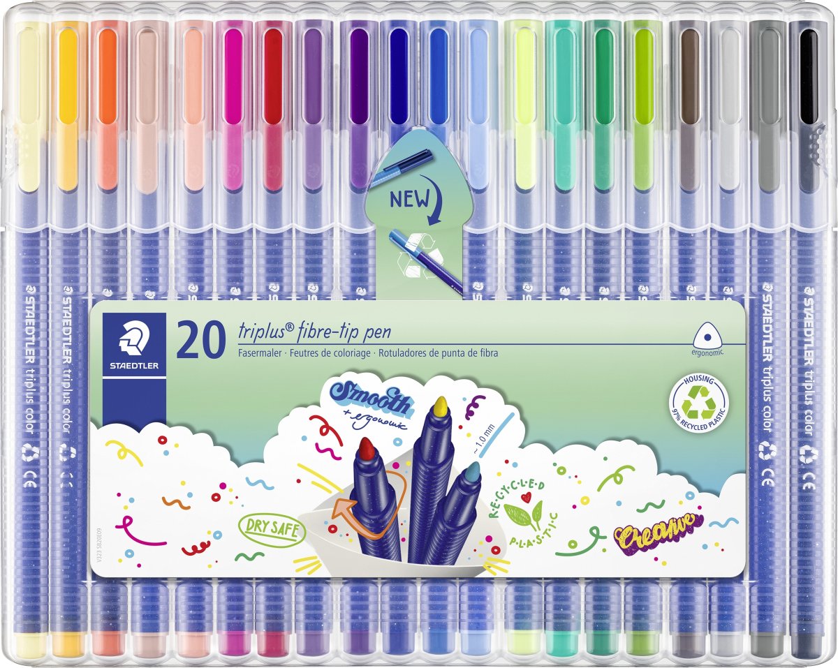 Staedtler Triplus Tuschpennor | 20 färger