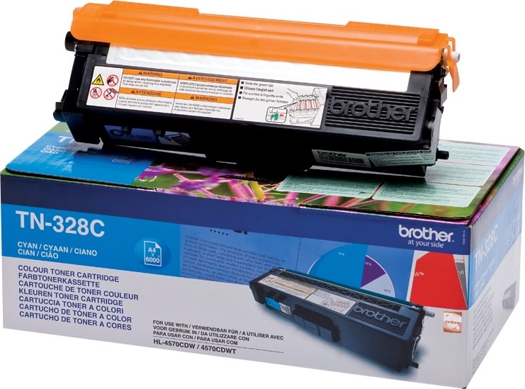 Lasertoner Brother TN328C Blå 6000 sidor