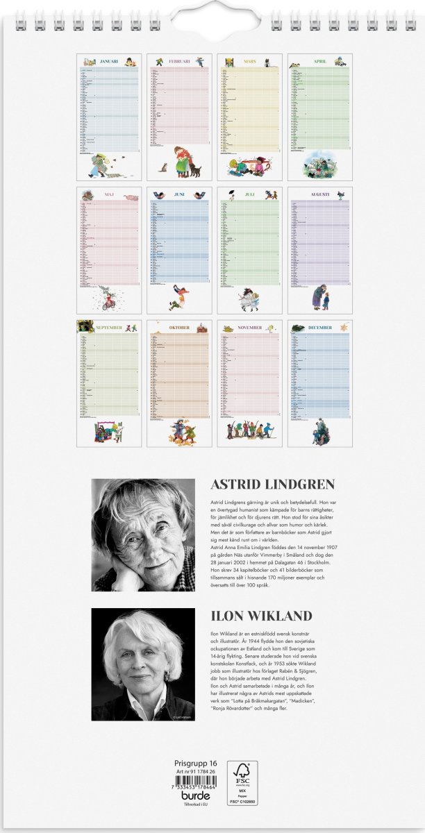Burde 2026 Familjekalender, Ilon Wikland