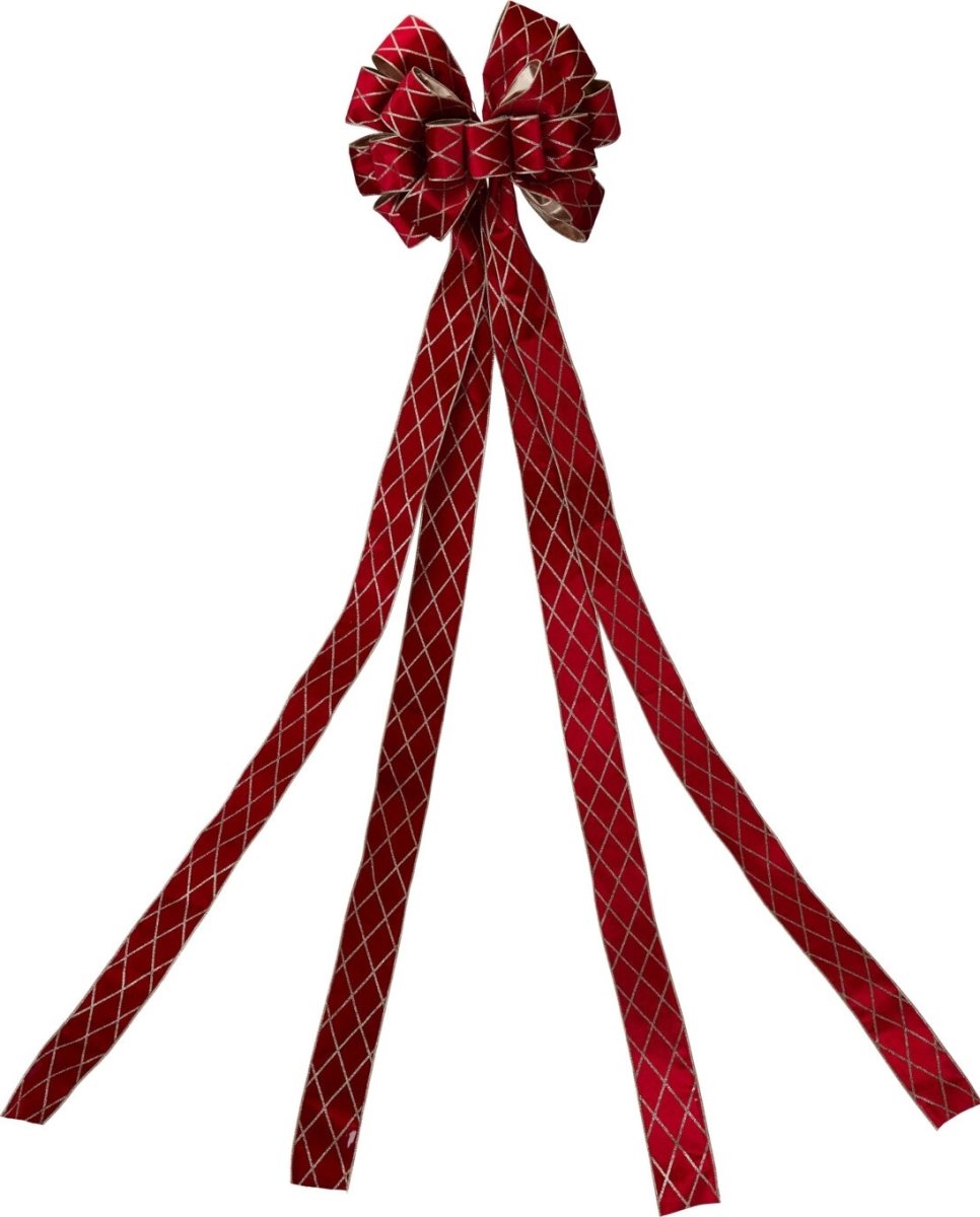 Julgransrosett, röd rutig, 130 cm