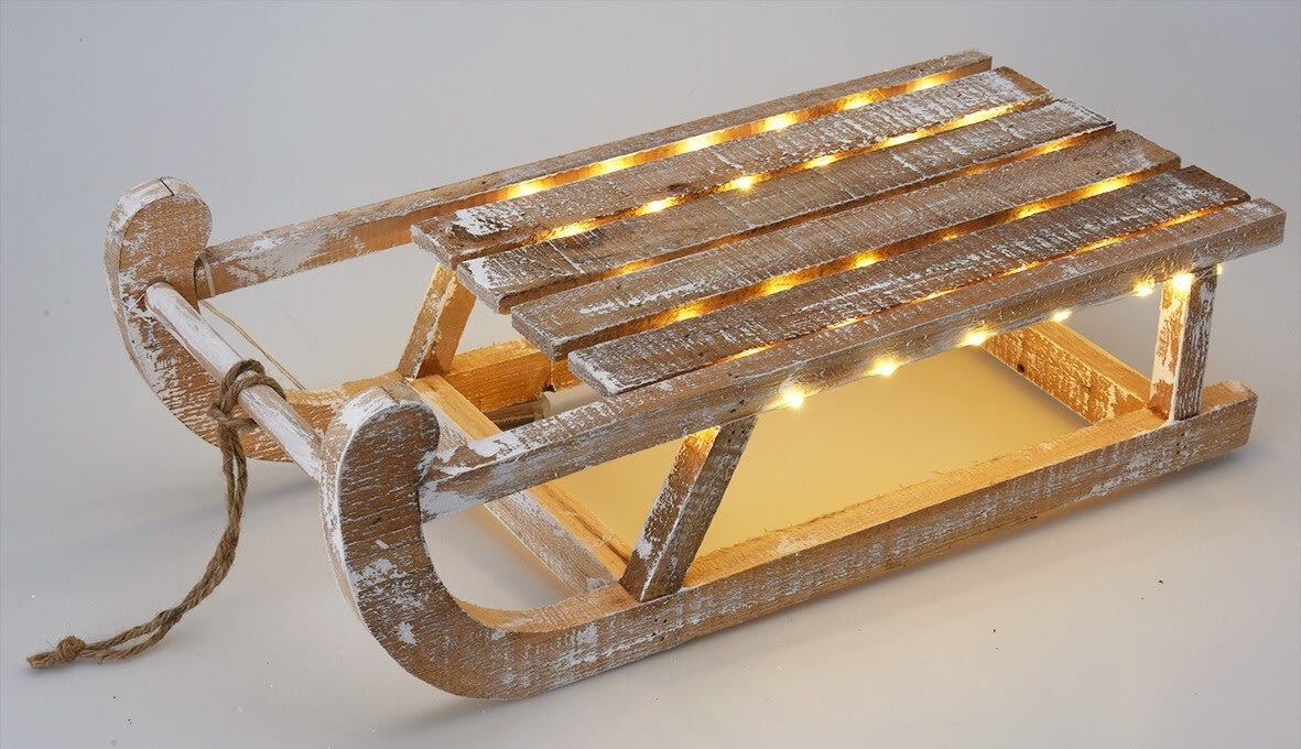 Kälke med leder, furu, 50x24x16cm